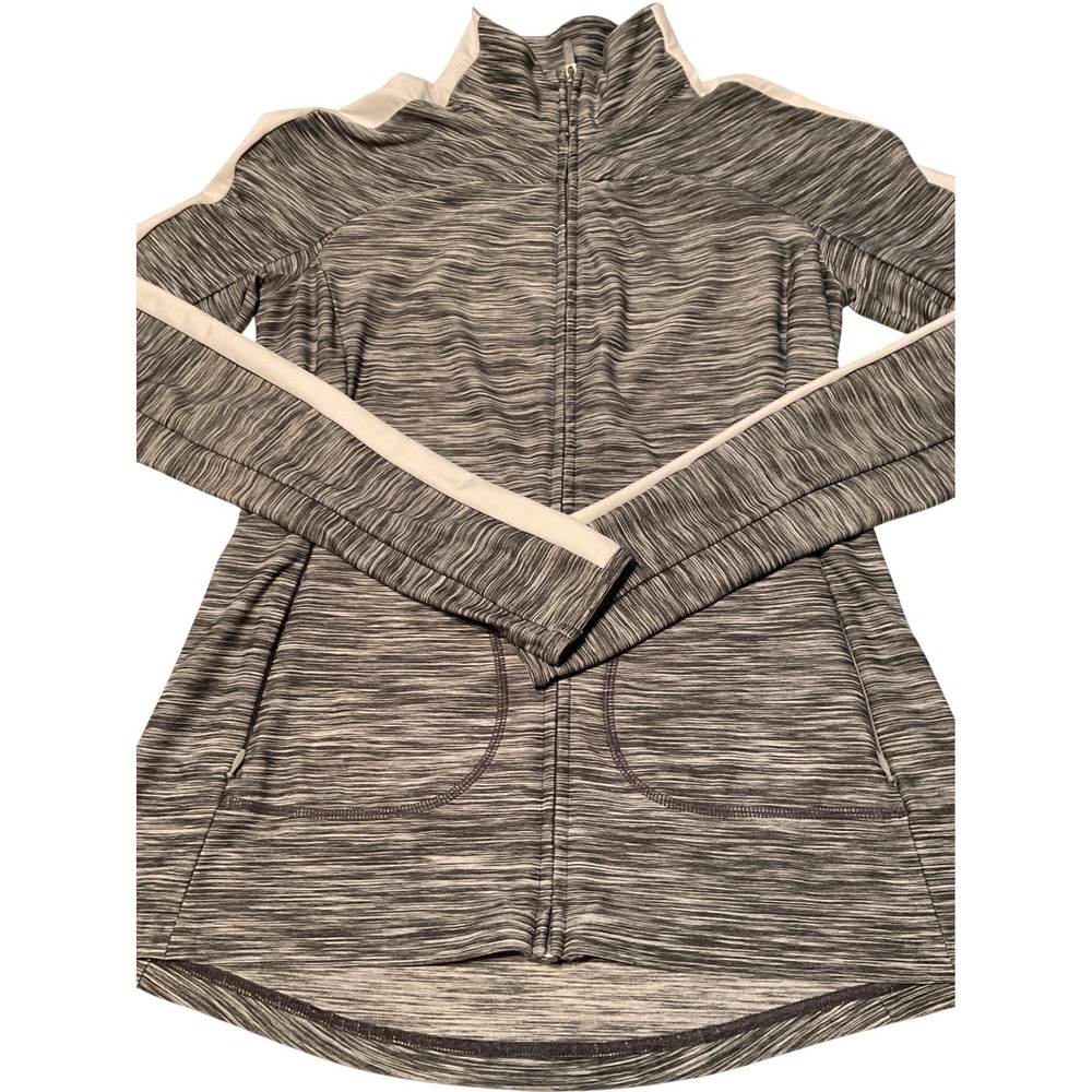 GapFit Gray Heathered Full Zip Active Jacket Athletic Workout Top Womens Small‎